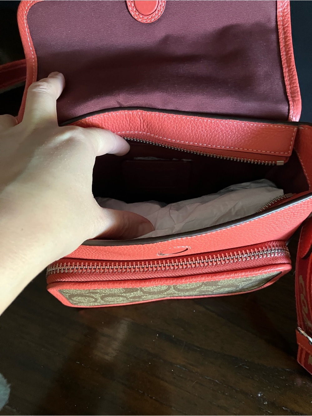 COACH Sullivan Crossbody 🆕 in Orange with Signature Canvas 🍊 - Picture 6 of 8